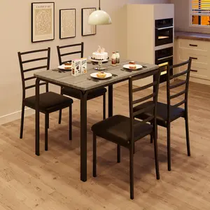 Garvee Table 4 Kitchen-and-Dining-Room-Sets, 43.3127.5629.62, Grey