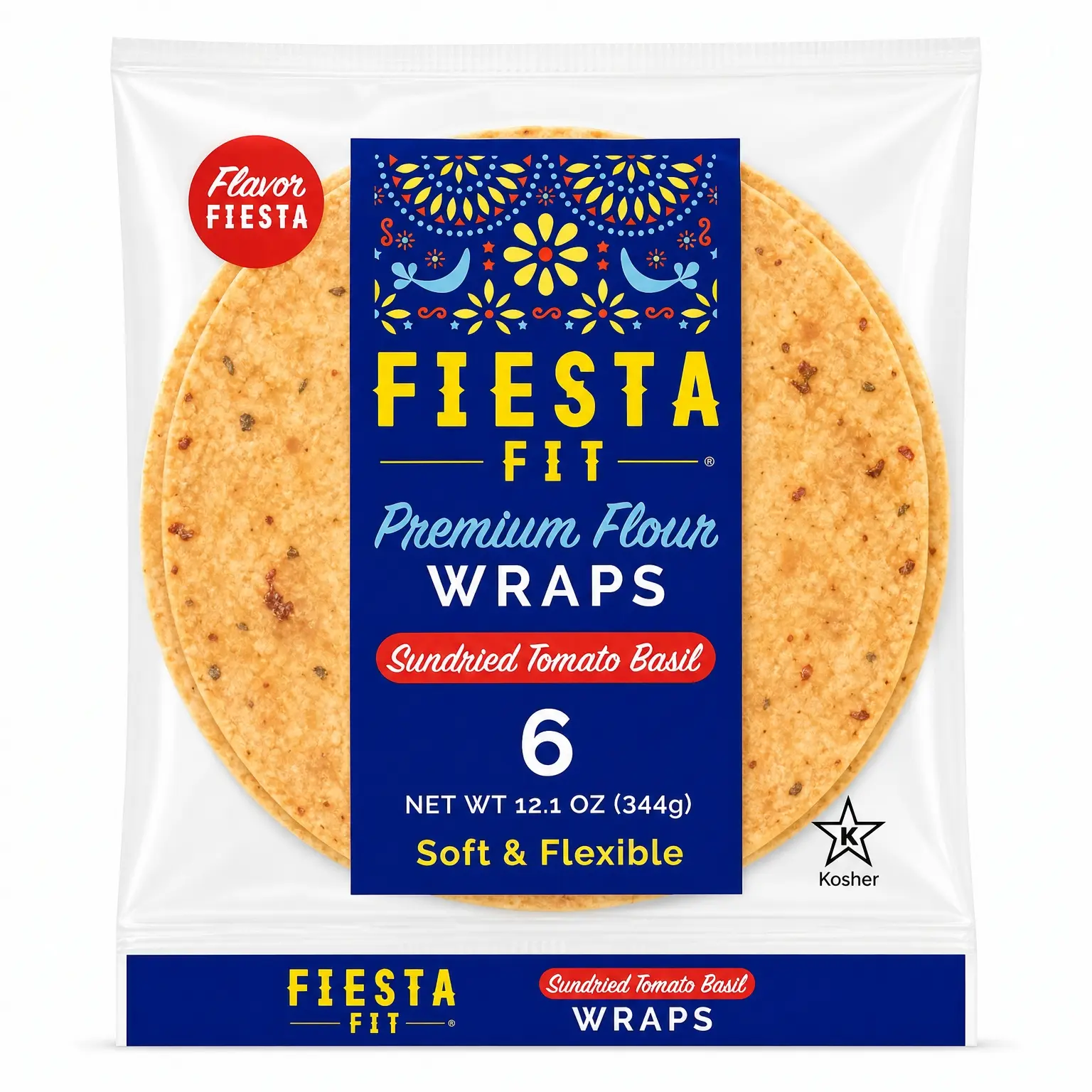 Fiesta Fit Sundried Tomato Basil Wraps - Pack of 3
