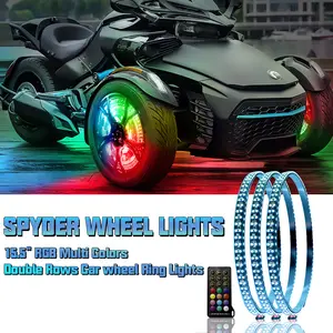 Set 3 LED Wheel Ring Light Kit Chasing Double Row LED for Ryker Spyder Slingshot interior led lights