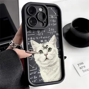 Phone Case - One White Cat Phone Cover Compatible with for AppleiPhone 17 E Air Pro ProMax iPhone16 15 14 Plus 13 12 Mini 11 X XS XR. It Features a Softshell Design for Camera Protection