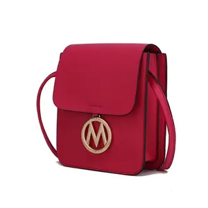 MKF Collection Skylar Women Crossbody Bag, Vegan Leather Small Phone Bag Shoulder Bag by Mia K - Fuchsia Pink