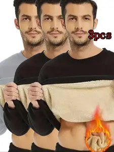 Men's Thermal Warm Sweater Set, Loose Fit Long Sleeves, Ribbed Cuffs & Hem, Thick Winter Casual Wear for Cold Weather Comfort, Thermal Menswear