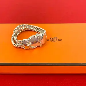 Pre-owned HERMÈS Sterling Silver 925 (Ag925) Small Leather Goods Hermes Diane Silver Bracelet