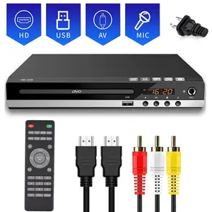 Compact 1080P All-Region Free DVD Player - Portable Audio Device with HD Upscaling, USB/CD Playback, RCA Composite & Coaxial Outputs, Remote Control, for Home Theater, Elderly Gift
