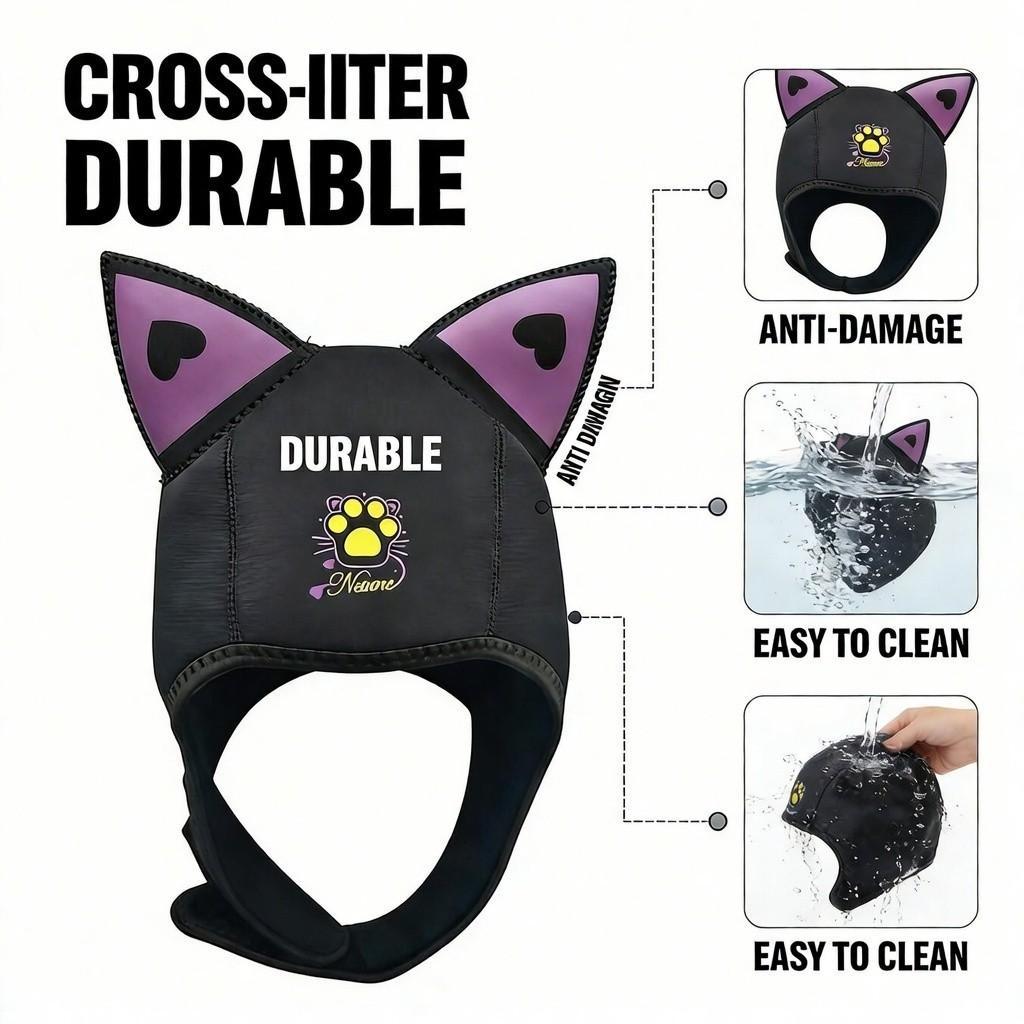 Diving Sweetheart Purple Ears Cat Hat Comfortable FitUnique Gift for Diving Lovers