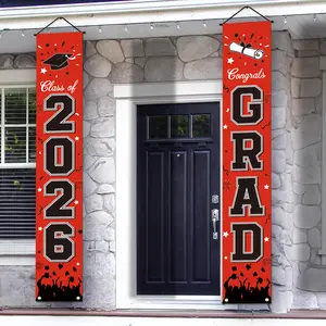 Class of 2026 Graduation Decorations, 2 Pack Graduation Door Banners - Graduation Banner & Congrats Grad Banner | Grad Party Decorations 2026, Congratulations Banner for Home Graduation Decor
