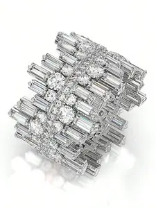 1 PC Gorgeous Cubic Zirconia Ring Statement Ring For Women For Valentine's Day Gift Wedding Anniversary Party Jewelry