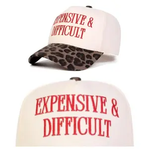 EXPENSIVE & DIFFICULT Stay Trashy Funny Raccoon Trucker Hat - 5 Panel Mesh Snapback Cap Expensive & Difficult Embroidered Sun Hats Outdoor Casual Trendy Baseball Cap for Women & Men, Fashionable Hat for Daily Wear