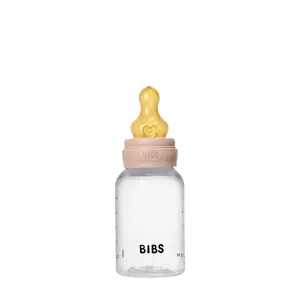 BIBS Baby BPA-Free PP Bottle Set 5oz with Natural Rubber Latex Nipple - Blush