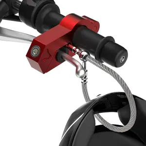 Motorcycle Lock, Handlebar and Helmet Lock Combo, Anti Theft for All Motorcycle Bike ATV Scooter
