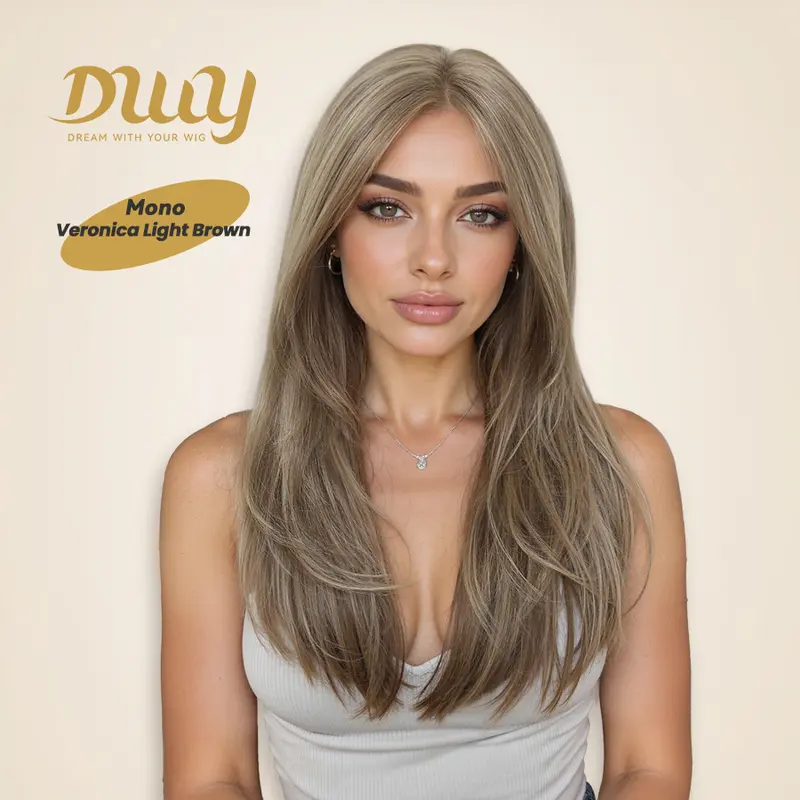 Veronica C-DWY Mono Lace Front Free Part Mid-Length Straight  display picture 2