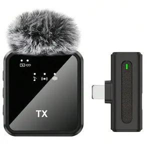 Wireless Lavalier Microphone, USB Rechargeable Wireless Microphone, Professional Lapel Mic for Video Recording Interview Podcast Vlog, Audio, USB Streaming Mic