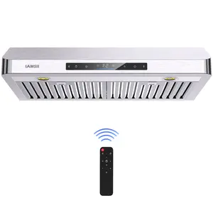 30 Inch under Cabinet Range Hood,900 CFM,4 Speed Exhaust Fan Gesture Sensing/Touch/Remote Control,Stainless Steel Kitchen Stove Vent Hood