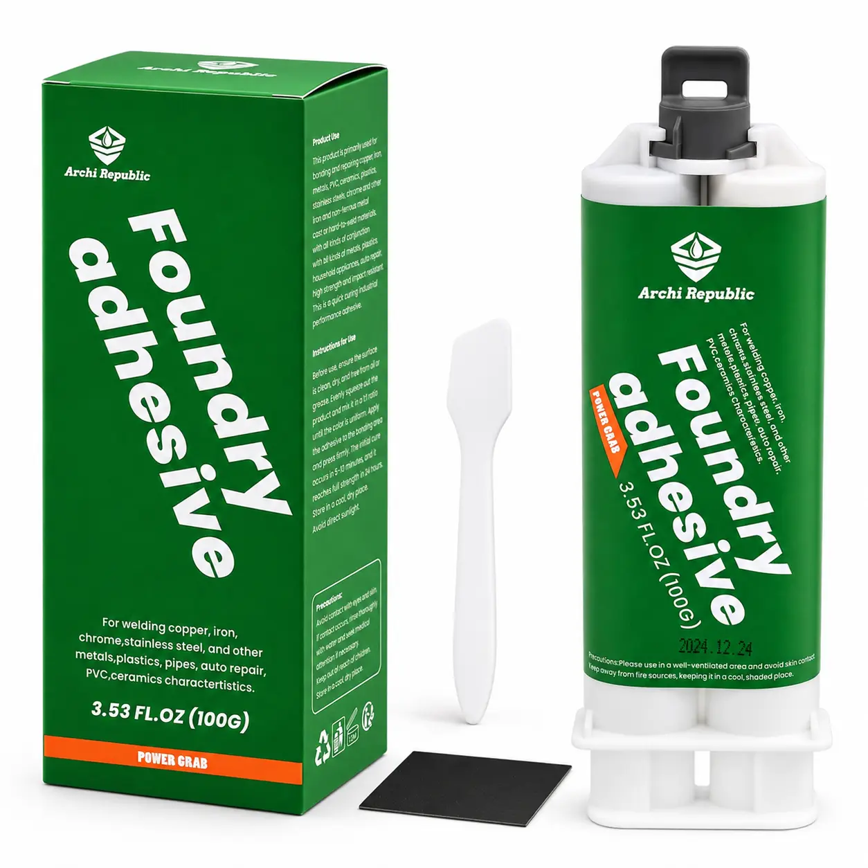 Archi Republic High Temperature Metal Repair Adhesive, Heat Resistant Liquid Metal Filler for Casting Defects, Industrial Metal Glue for Foundry Repair
