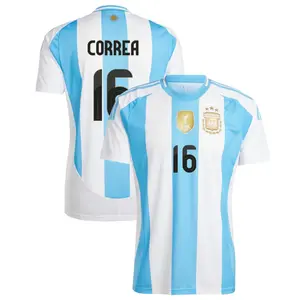 Argentina Home Correa 16 Jersey 2024-2025, White and Blue Correa 16 Argentina Home Jersey