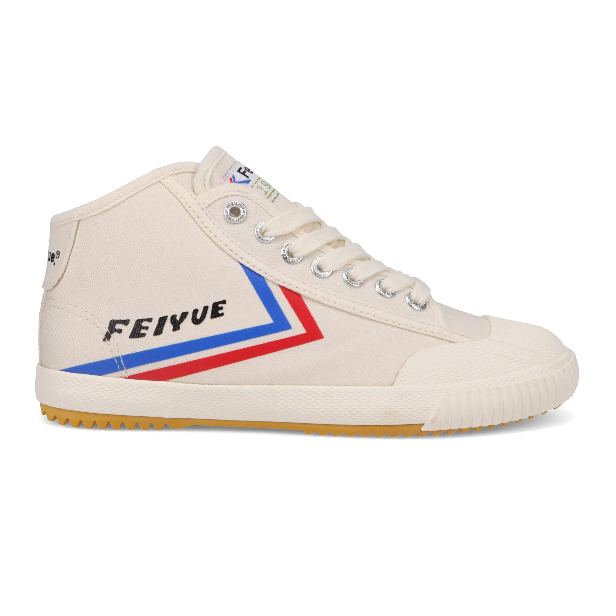 Authentic Feiyue Mid top Trainer Sneakers in Breathable Canvas | Ivory with Signature Feiyue Logo | Great for Martial Arts, Lifting, Parkour and Everyday Wear | Virtual Zero Drop | Streetwear Fashion | Fe Mid 1920 Heritage Shoe | Ships from USA