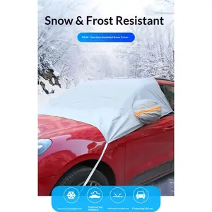 Car accessories: PEVA padded sunshade with reflective strips, suitable for all seasons, snow and frost protection, car snow shield