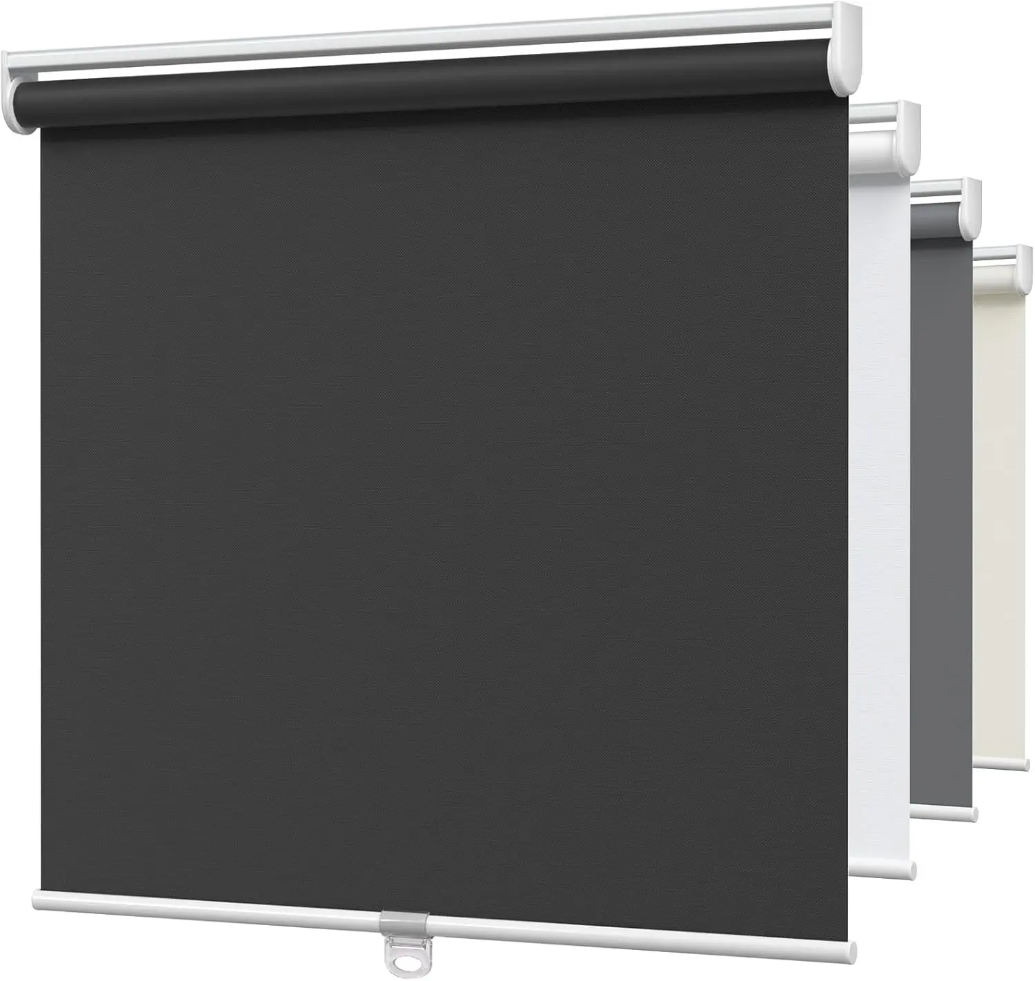 MYshade Blackout Cordless Roller Shades, Room Darkening Free-Stop Roll Up Blinds for Windows, Pull Down Blocking Blind for Home and Office, Easy to Install, 35" W X 72" H, Black