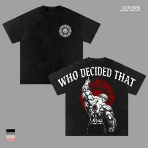 Escanor Who Decided That Seven Deadly Sins Vintage Washed Oversized T-Shirt – Lion Sin of Pride Sunshine Anime Quote Gym Graphic Tee, Heavyweight Cotton Double Sided Streetwear Shirt Unisex Fan Gift