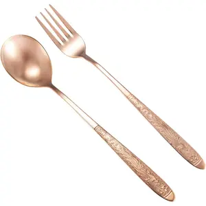 99.99% Pure Copper Utensils, Copper Flatware with Chinese Beautiful Meaning, Suitable for Kitchen, Home, Wedding, Party, Dishwasher Safe (2 Type)