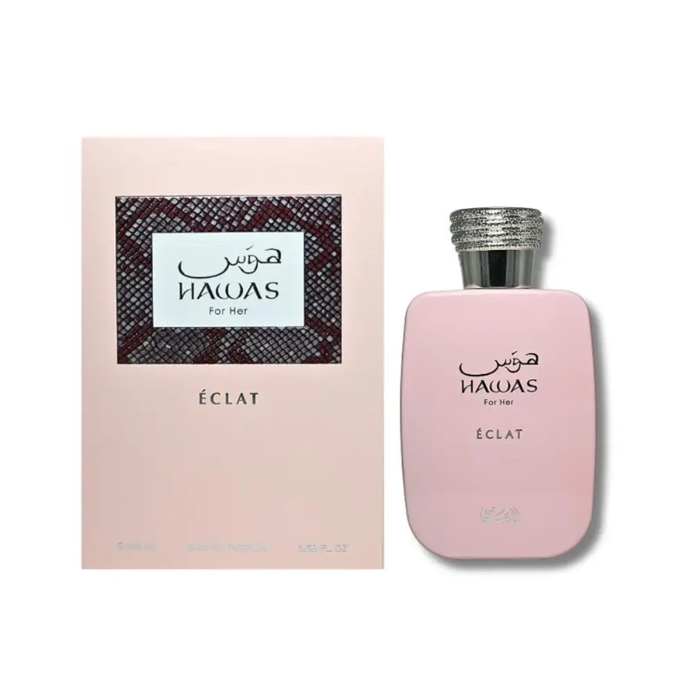 Rasasi Hawas Eclat Eau de Parfum for Women 3.4 oz / 100ml | Elegant Floral Fruity Scent with Notes of Litchi, Vanilla, Rose & Amber | Day-to-Night Long-Lasting Perfume