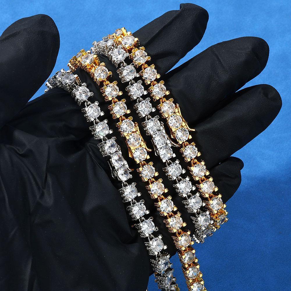 Fine Jewelry Hip Hop 925 Sterling Silver VVS Moissanite Diamond Cluster Tennis Chain Bracelet Necklace for Men Women