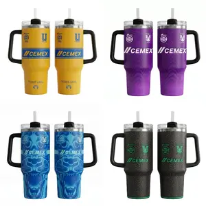 Soccer Fan Tumbler 30oz 40oz With Handle & Straw, Football Club Style Insulated Travel Mug, Sports Team Inspired Cup, Gift For Fans Drinkware