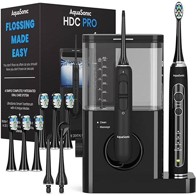 AquaSonic Home Dental Center Pro, Electric Toothbrush & Water Flosser