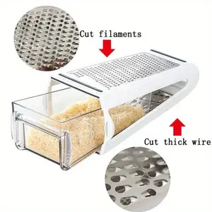 1pc Left and Right Bidirectional Shredding Cheese, Butter, Cheese, and Grinding Machine, Stainless Steel Double-sided Shredding and Grinding Machine
