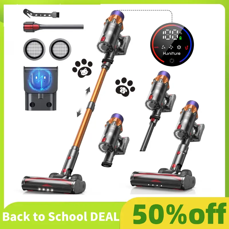 Honiture X7 Multifunctional Cordless Vacuum Cleaner,45Kpa 50 Mins Runtime Self-Standing Stick Vacuum Cleaners for Home,Powerful Suction,Lightweight, L