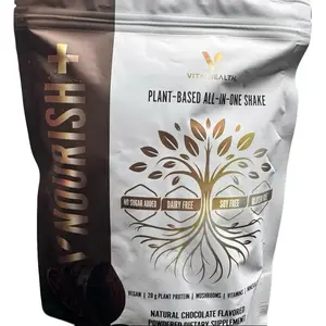 Nourish+ Plant-Based Chocolate Protein Shake, 15.8 oz Vegan Protein Blend Beverage with Vitamins, Gluten-Free Daily Nutrition Drink