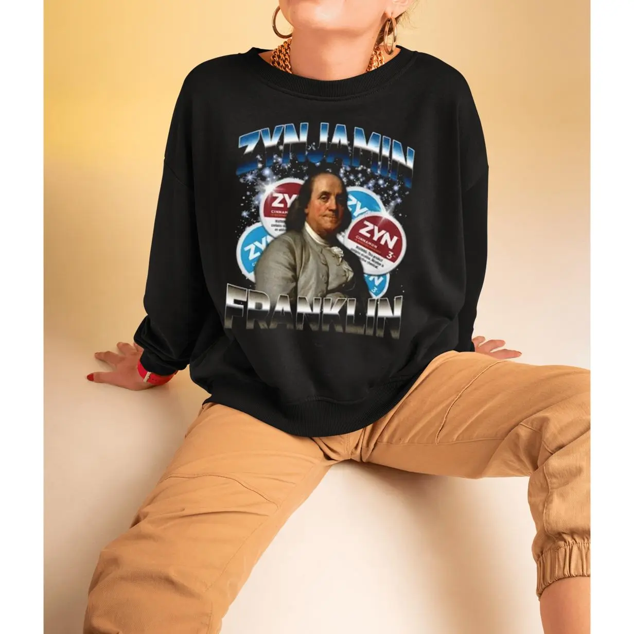 Zynjamin Franklin Vintage Unisex Tshirt, Funny Founding Father Graphic Top, Meme Shirt, Zyn Parody, Benji Shirt, Shirts That Go