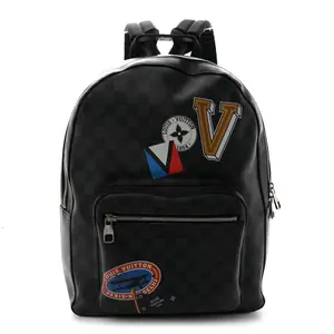Pre-owned Louis Vuitton Coated Canvas Backpacks Damier Graphite My LV World Tour Josh Backpack