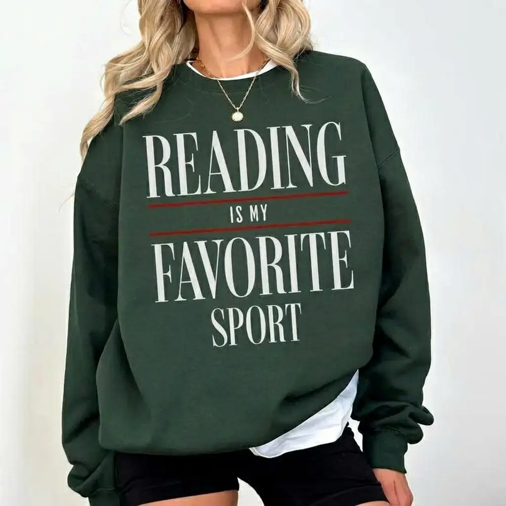 Reading is my favorite sport Sweatshirt, Vintage Reading, Booklover gift, Bookish, Librarian Sweatshirt, Bookworm, Reader Gift