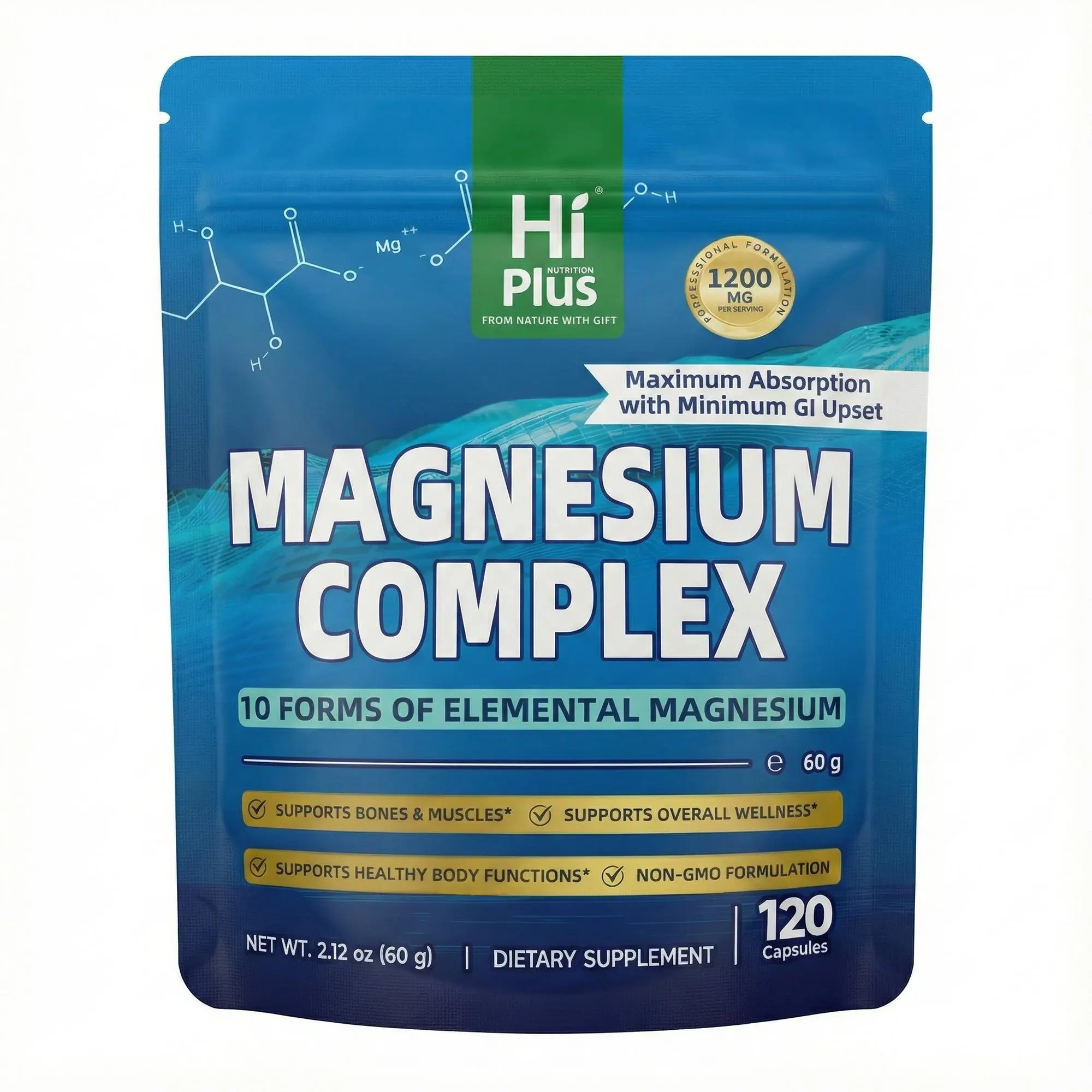 Magnesium Complex 10 Essential Magnesium Supplement 1200mg 120 Capsules
