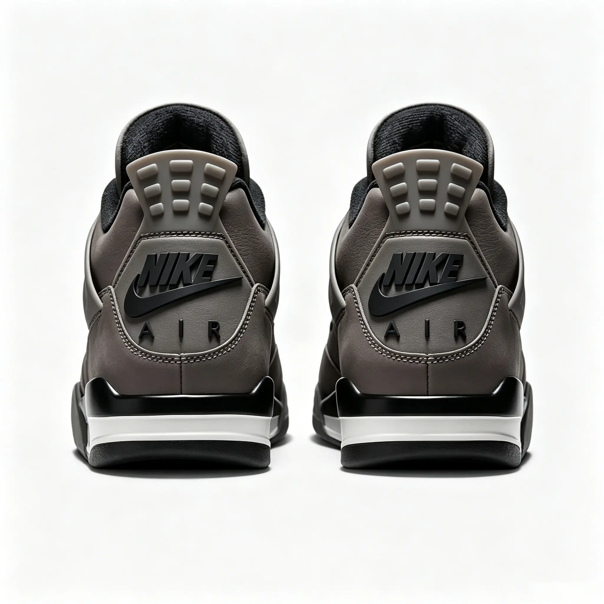 Collectible High-Top Lace-Up Basketball Sneakers - Deep Chocolate Brown Suede Upper, Black Overlays, Mesh Panels, Contrasting White Midsole Accents, Visible Air Cushion for Sports, Street-Wear Daily Outfits