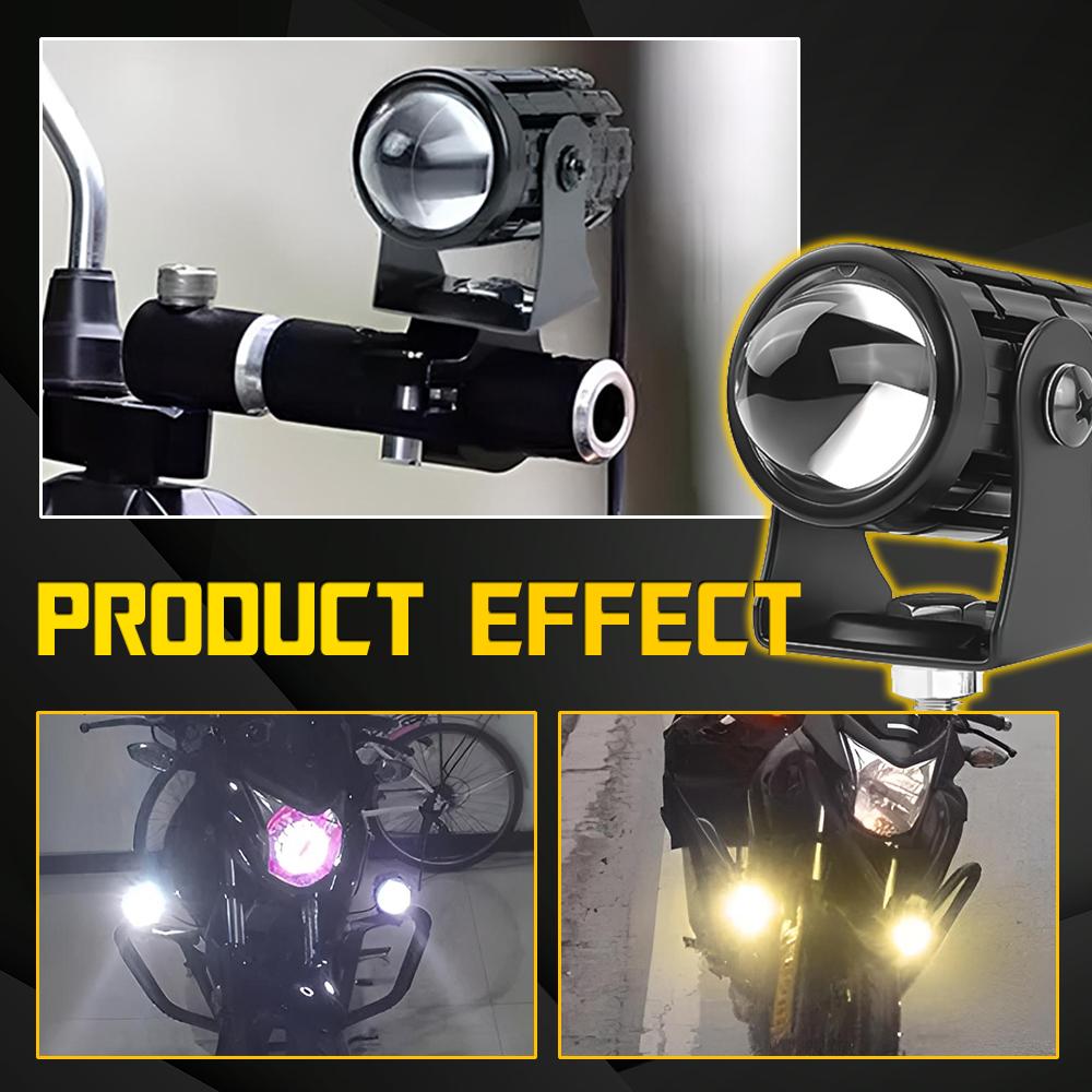 2x LED Motorcycle Spot Light Headlight Driving Fog Auxiliary Lamp Yellow White