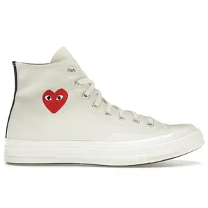 Converse Men's Chuck Taylor All Star 70 Hi Comme des Garcons PLAY Single Heart Milk, from StockX