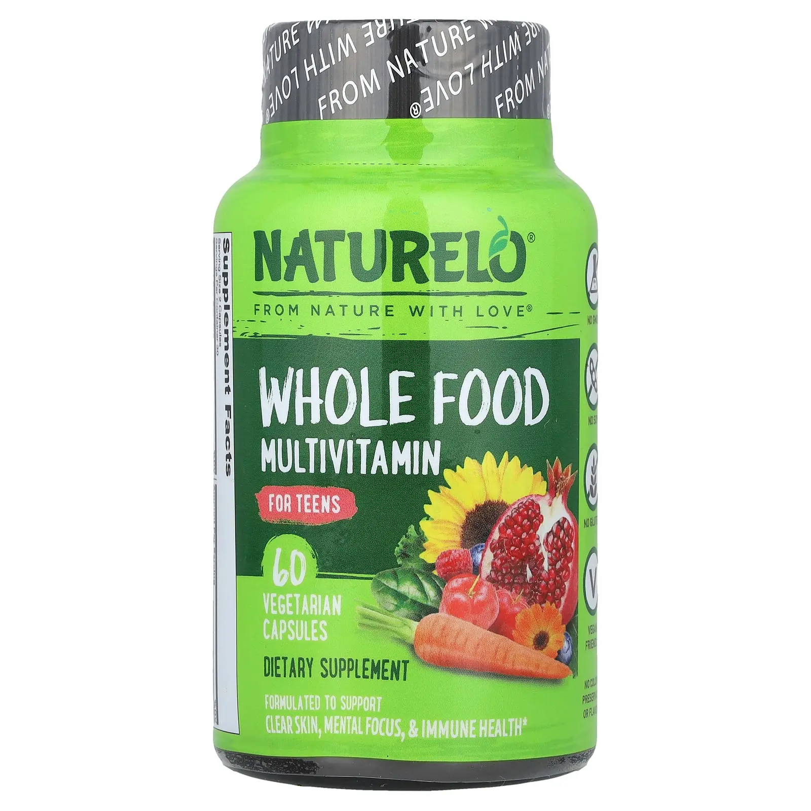 NATURELO Whole Food Multivitamin, For Teens, 60 Vegetarian Capsules NATURELO Whole Food Multivitamin, For Teens, 60 Vegetarian Capsules