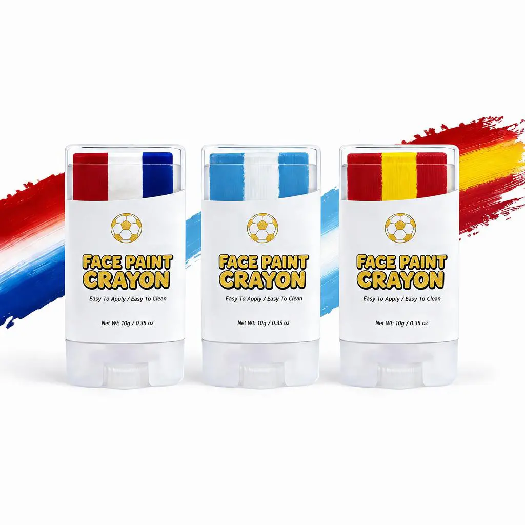 Face Paint Stick, Red, White, and Blue Long-Lasting & Sweatproof Cosmetics Makeup for Adults with Normal Skin - 4th of July Accessories for Fair Festivities Body Art, Red White Blue Stars Glitter Stick Body Makeup, Blue Glitter Body Makeup