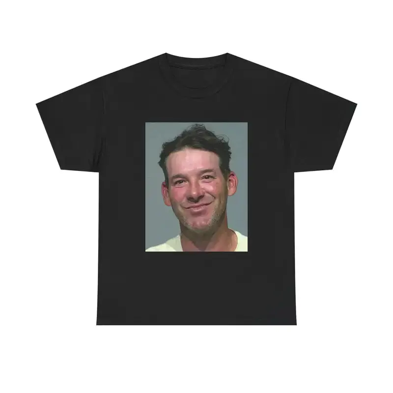 Tony Romo Mugshot T-Shirt, Funny Romo Arrest Shirt, Smirking Mugshot Tee, Vintage Sports Meme Shirt, Football Fan Gift