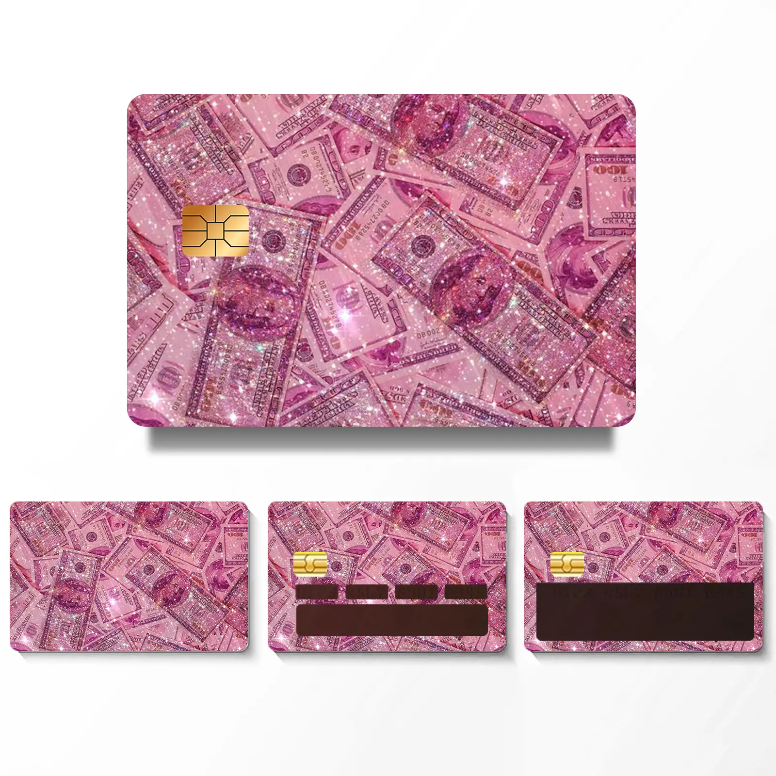 Pink  Credit Card Sticker Skin - Debit Card Skin Sticker for Transportation, Key, Debit, Credit, Slim, Waterproof, Anti-Wrinkling Removable Bank credit card sticker