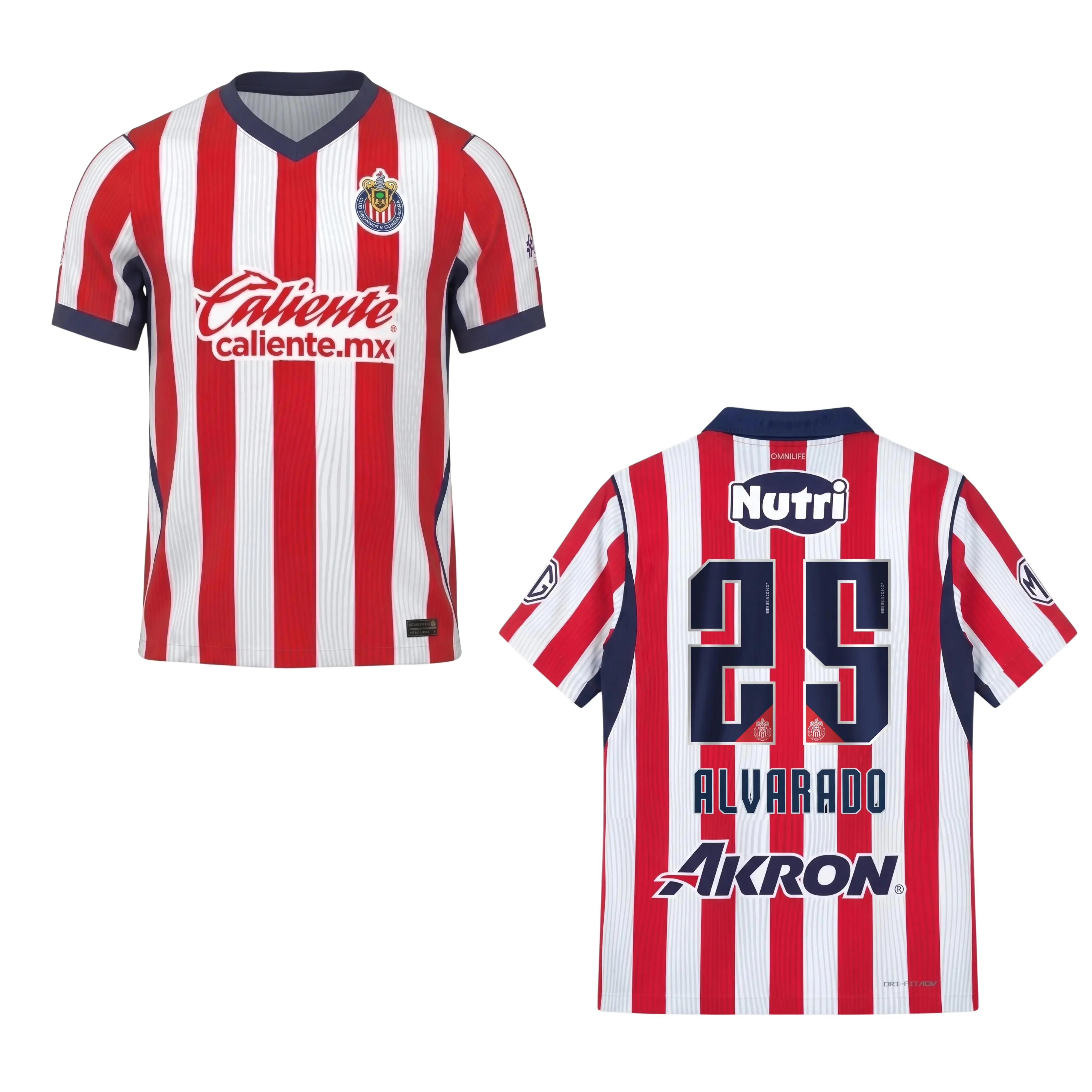 Chivas CD Guadalajara Home Soccer Jersey 2026/27, Mexico Blue Liga MX Football Shirt, Fan Edition Short Sleeve Match Day Apparel, Breathable Quick-Dry Athletic Top for Football Fans, Men & Women