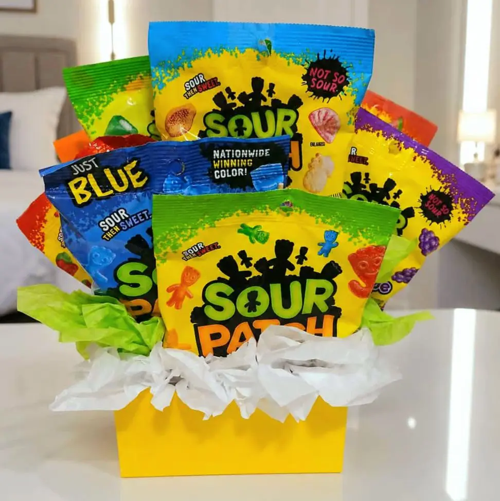 Sour Patch Kids Assorted Flavors Candy Bouquet, Sour Patch Candy Box