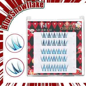 MOHEIM Mixed Color Individual False Eyelashes,25pcs/box Natural Look Eyelash Extensions, Self Grafting Curl Eyelashes for Daily and Party Makeup,Stocking Fillers Gift, Christmas Gift