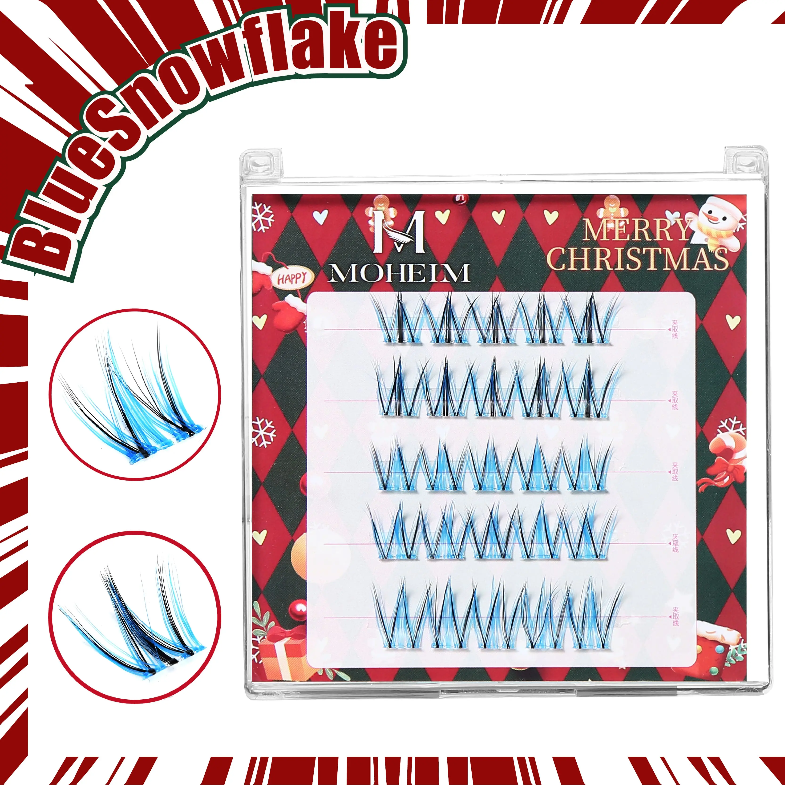 MOHEIM Mixed Color Individual False Eyelashes,25pcs/box Natural Look Eyelash Extensions, Self Grafting Curl Eyelashes for Daily and Party Makeup,Stocking Fillers Gift, Christmas Gift