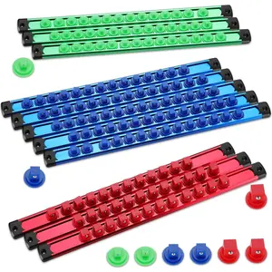 11 count  Socket Organizer Set, 1/2", 1/4", 3/8"  Socket Rail for Tool Box Drawer, Socket Holder  with 148 count Standard Size for Automotive Garage