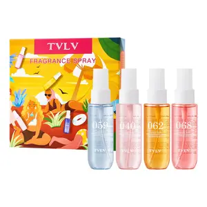 4-Piece Brazilian Beach Perfume Spray Set, Fragrance Sets, Fragrance Ensemble Set, Body Clothing Hair Fragrance Mist, Long-Lasting Scent, Elegant Gift Box, Daily Use Perfect Choice