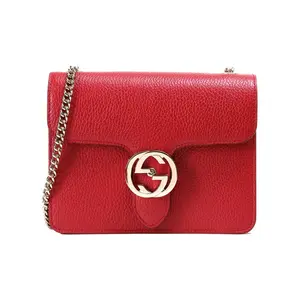 Pre-owned GUCCI Leather Crossbody Bags Cowhide Messenger Bag Accordion Crossbody Shoulder Bag Red