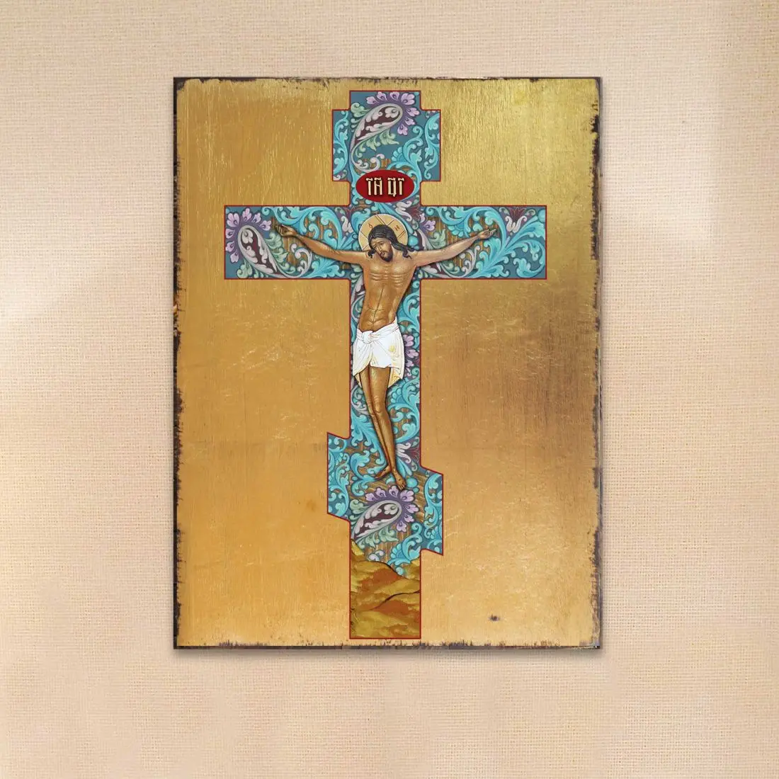 Of Jesus Christ Wooden Gold Plated Religious Christian Sacred Icon - Inspirational Icon Decor - 85030
